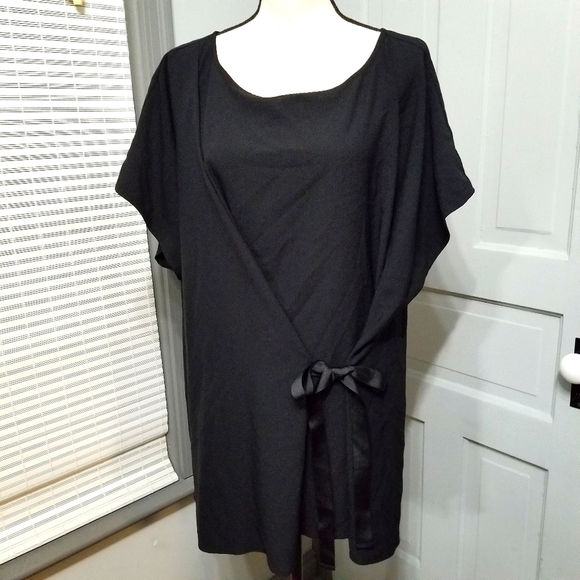Lane Bryant Tops - Lane Bryant Black Kimono Side Tie Blouse